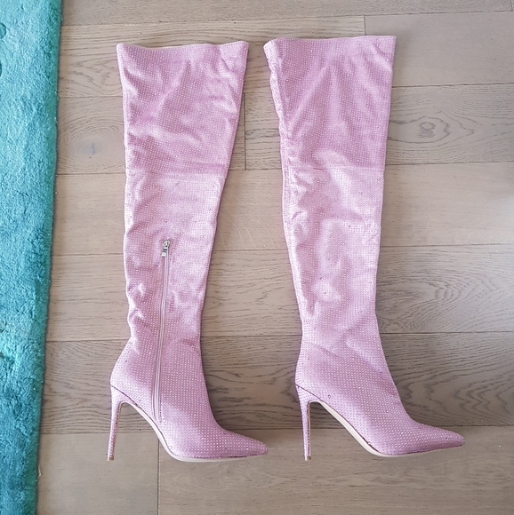 Thigh high boots Glitter Pink - Picture 4 of 8